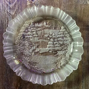 Christmas Scene  Glass Dish